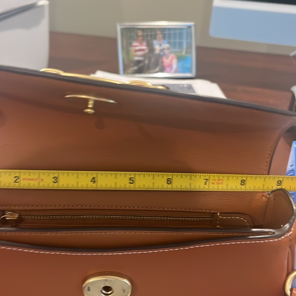 Coach Brown Leather Crossbody Bag with Gold Accents - Picture 6 of 10